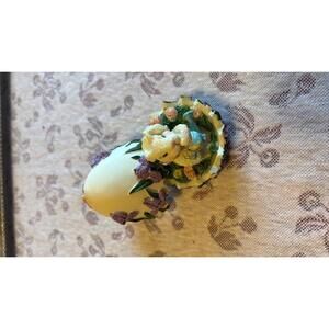 K's Collections Painted Resin Easter Egg Diorama Iris Butterfly